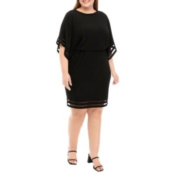 Jessica Howard Black Dress with Mesh Details - Picture 1 of 6
